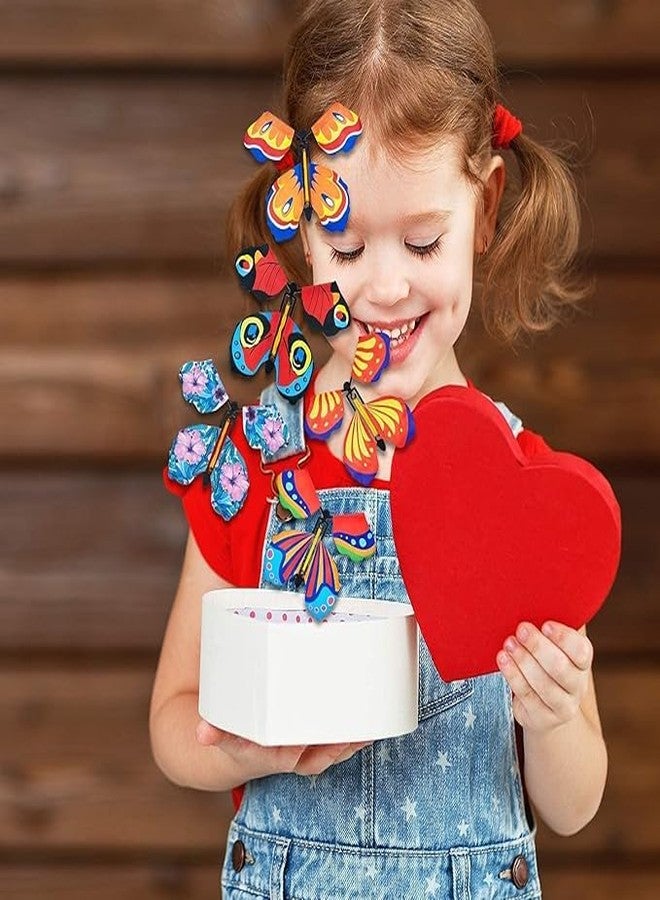 SGABANI Flying Butterfly Toy Set, Wind Up Toy Elastic Band Powered Butterfly Bright Colours Magic Card Wind for Big Surprise Birthday Wedding (Pack of 10) - Image 2